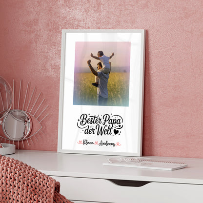 Poster Papa personalisiert mit Foto, Namen & Wunschtext - Bester Papa der Welt