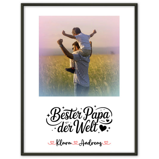Poster Papa personalisiert mit Foto, Namen & Wunschtext - Bester Papa der Welt