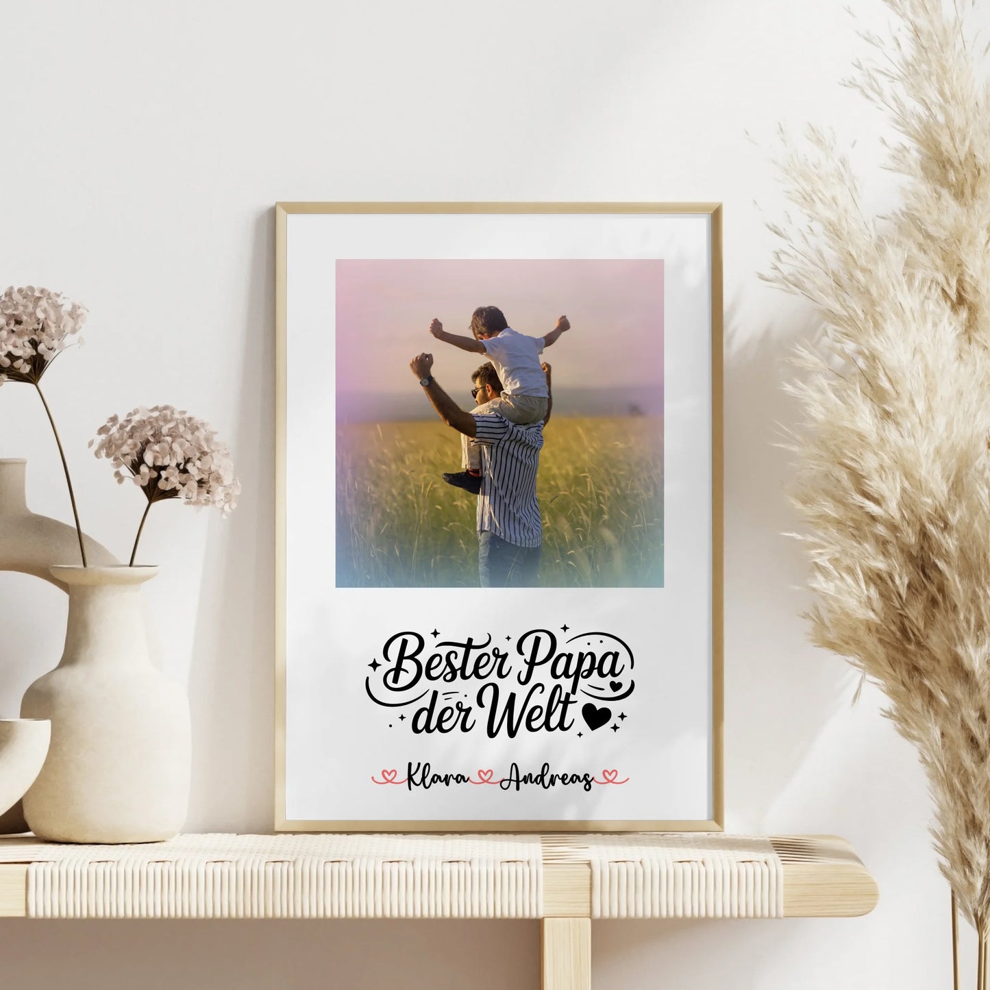 Poster Papa personalisiert mit Foto, Namen & Wunschtext - Bester Papa der Welt