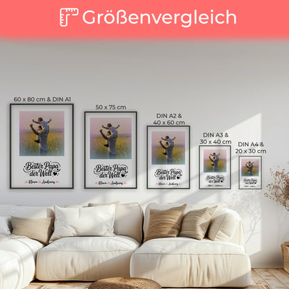 Poster Papa personalisiert mit Foto, Namen & Wunschtext - Bester Papa der Welt