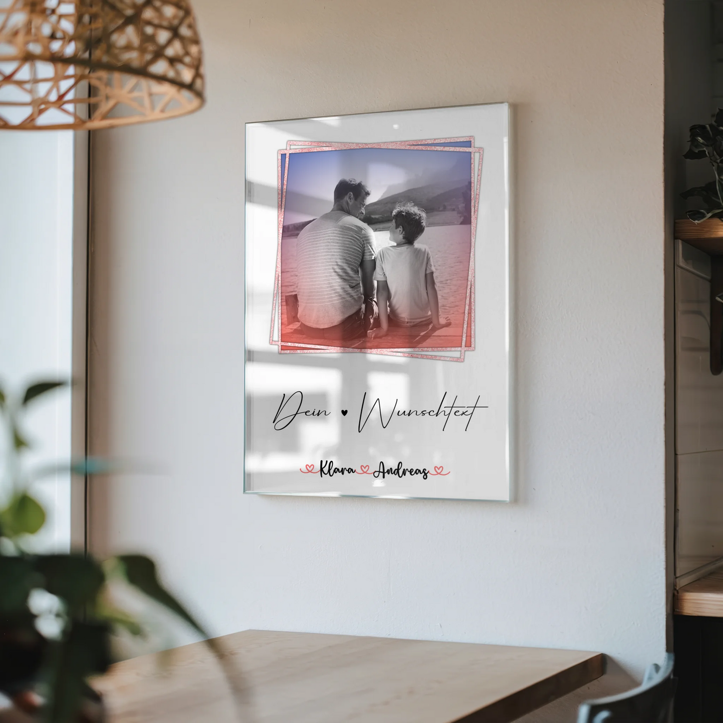 Acrylglas Mit Foto personalisiert Papa mit Namen & Wunschtext