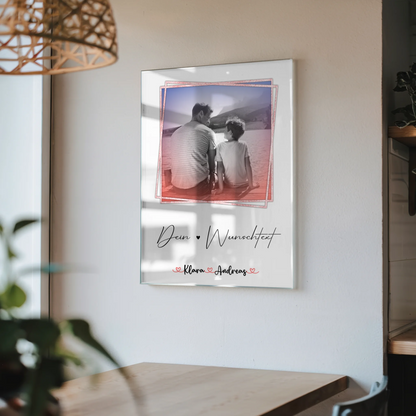 Acrylglas Mit Foto personalisiert Papa mit Namen & Wunschtext