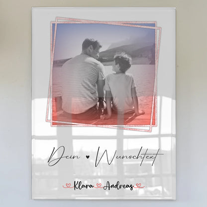 Acrylglas Mit Foto personalisiert Papa mit Namen & Wunschtext
