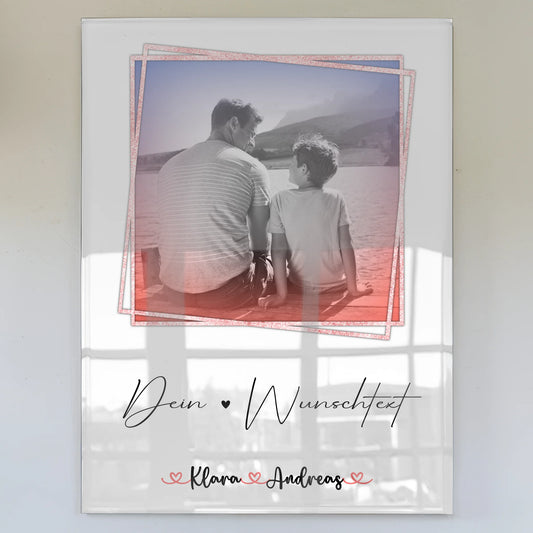 Acrylglas Mit Foto personalisiert Papa mit Namen & Wunschtext