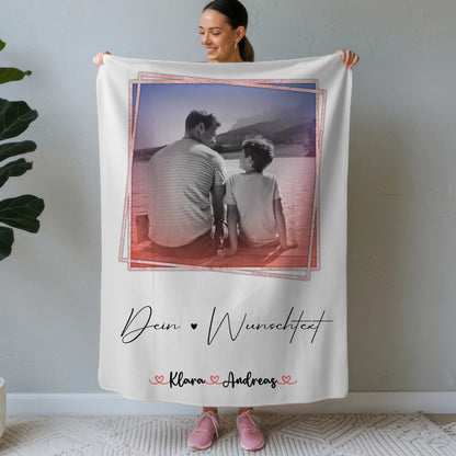 Personalisierte Decke Mann mit Foto, Namen & Wunschtext Papa