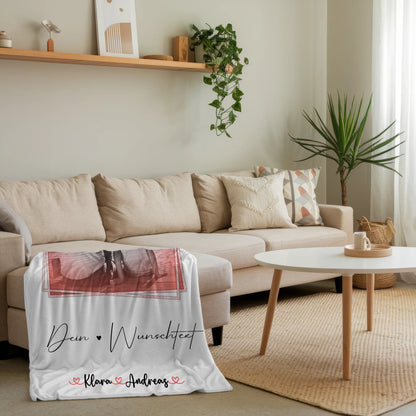 Personalisierte Decke Mann mit Foto, Namen & Wunschtext Papa