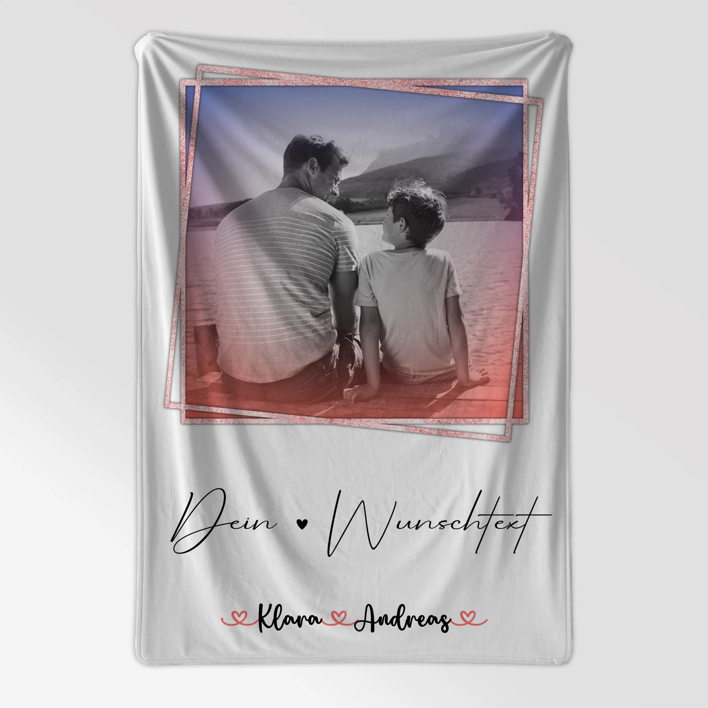 Personalisierte Decke Mann mit Foto, Namen & Wunschtext Papa