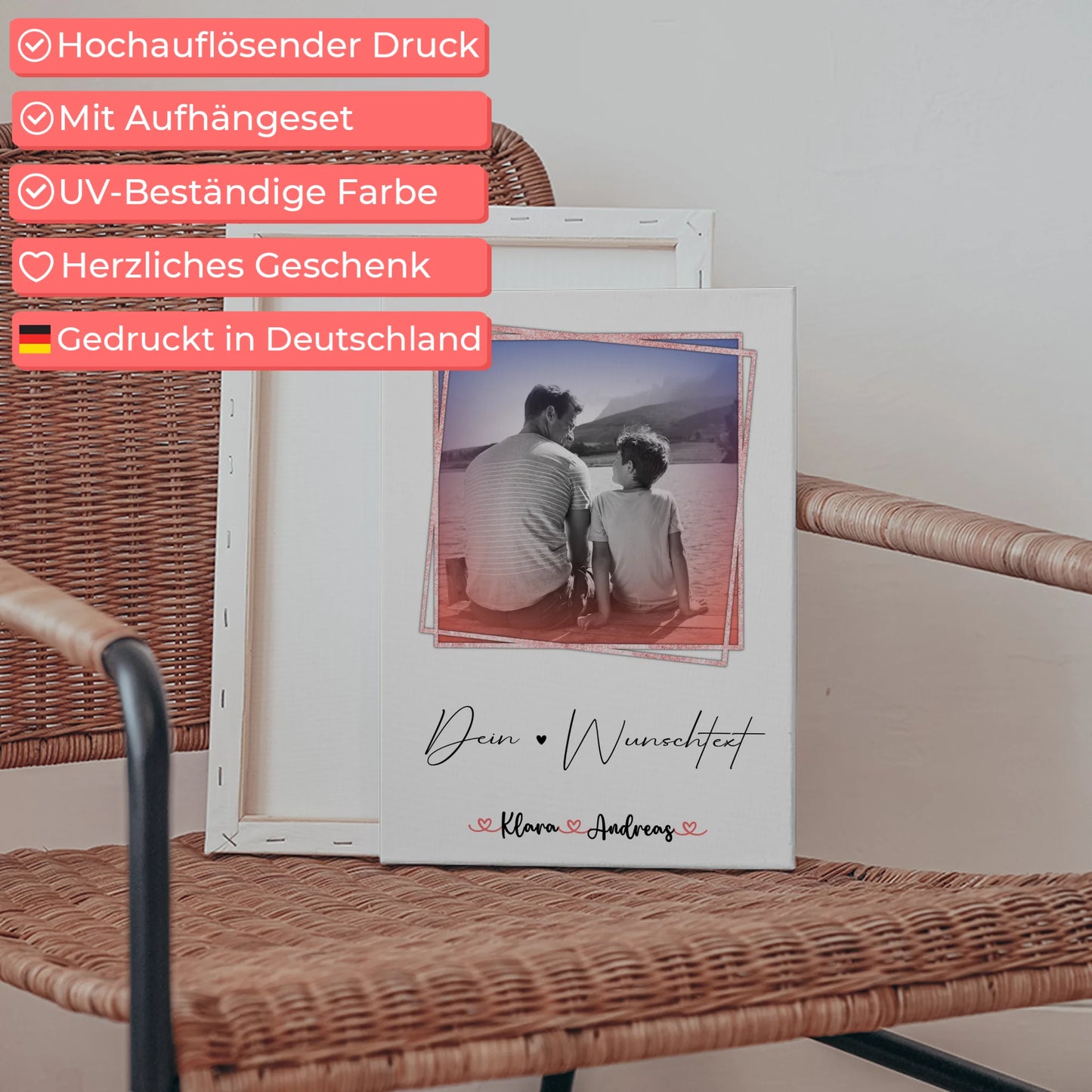 Fotocollage Großes Bild Aus Vielen Kleinen Leinwand mit Namen & Foto