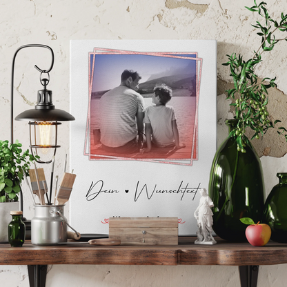 Fotocollage Großes Bild Aus Vielen Kleinen Leinwand mit Namen & Foto