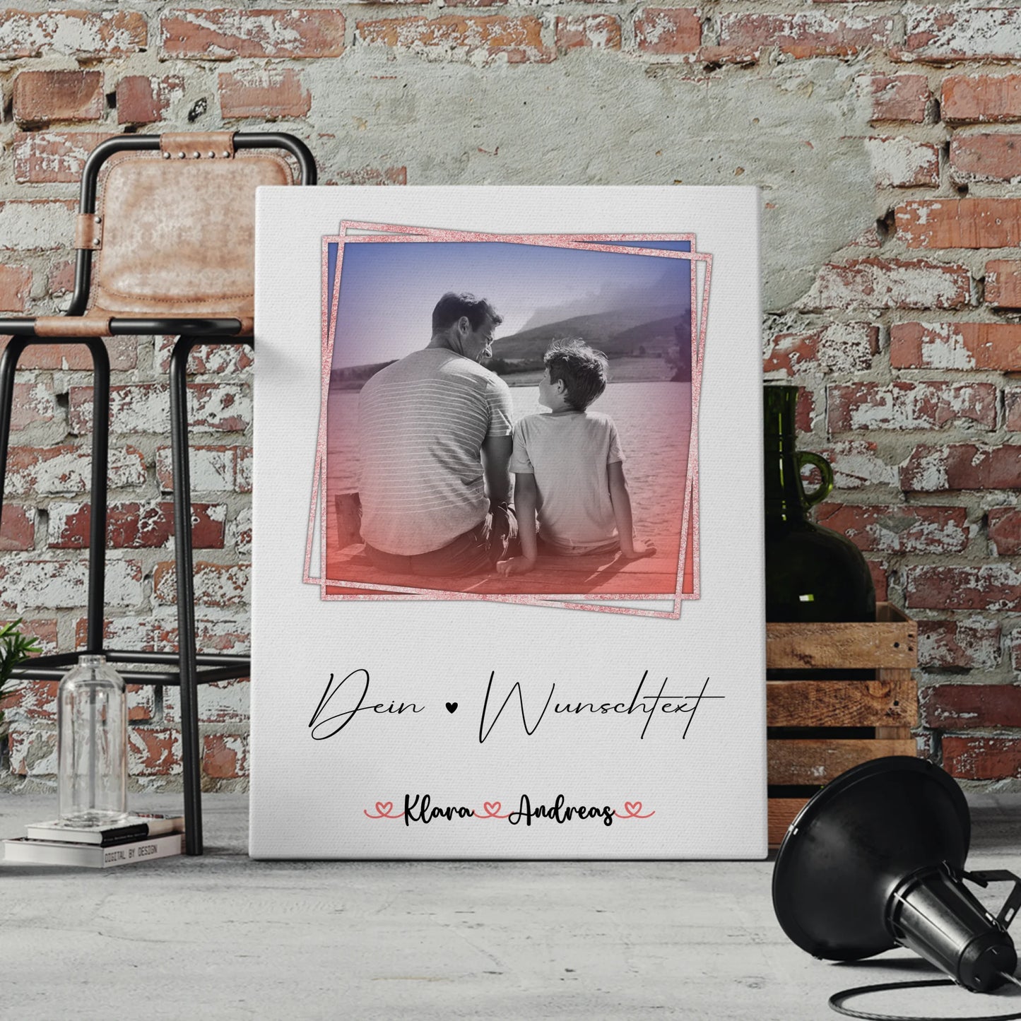 Fotocollage Großes Bild Aus Vielen Kleinen Leinwand mit Namen & Foto