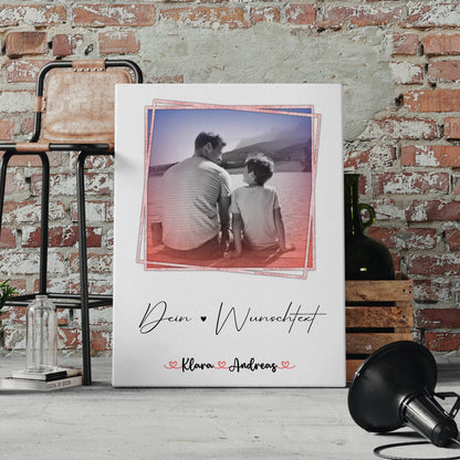 Fotocollage Großes Bild Aus Vielen Kleinen Leinwand mit Namen & Foto