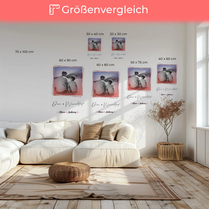 Fotocollage Großes Bild Aus Vielen Kleinen Leinwand mit Namen & Foto