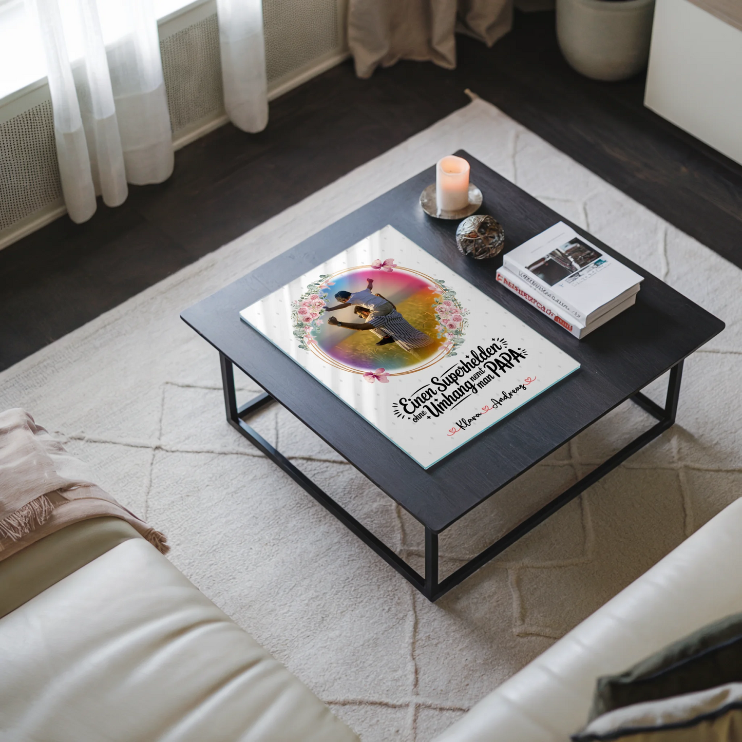 Personalisiertes Acryl Glas Bruder ist mein Held mit 1 Foto, Namen & Wunschtext