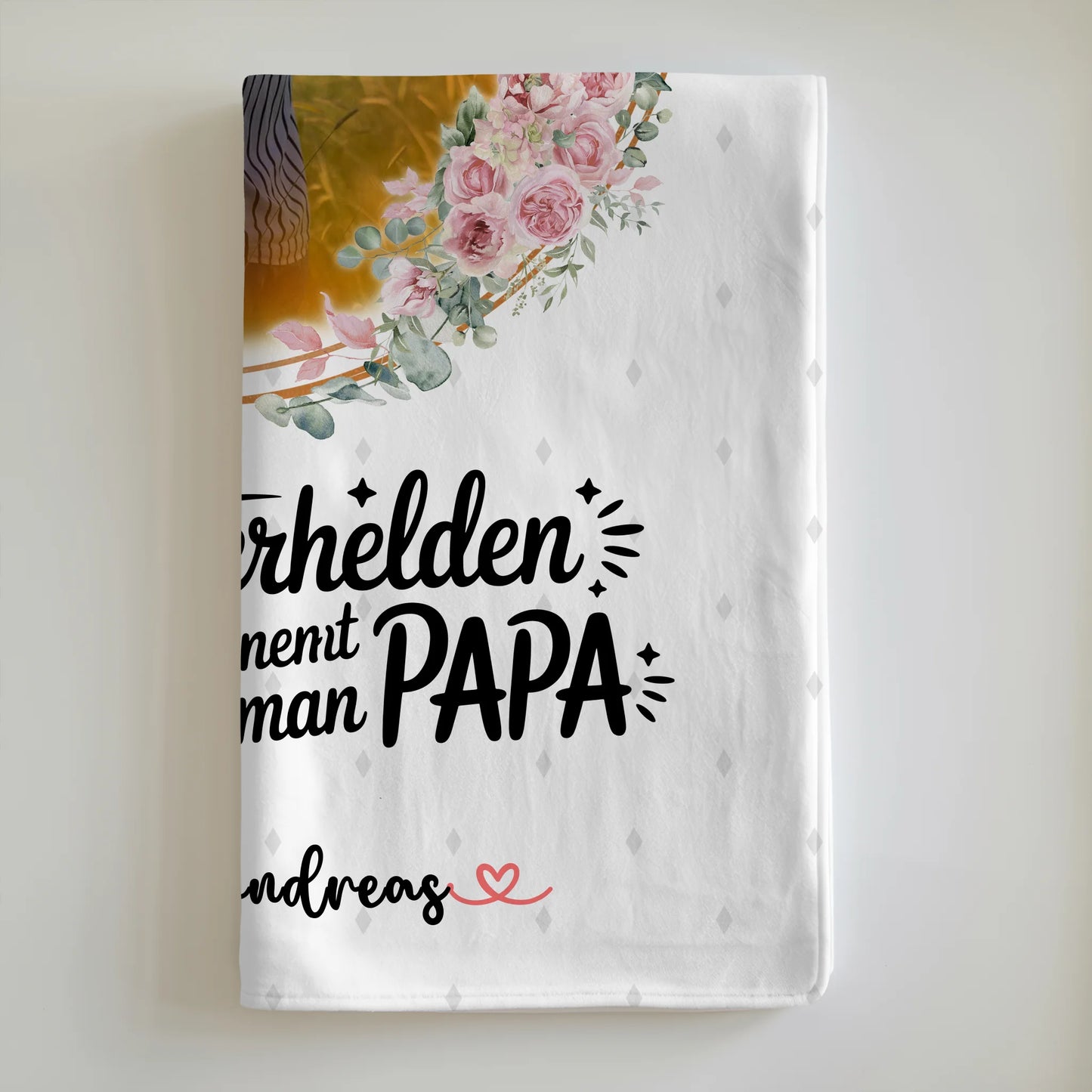 Personalisierte Decke Mann Mit Foto & Namen - Bruder ist mein Held Papa Wunschtext