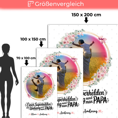 Personalisierte Decke Mann Mit Foto & Namen - Bruder ist mein Held Papa Wunschtext