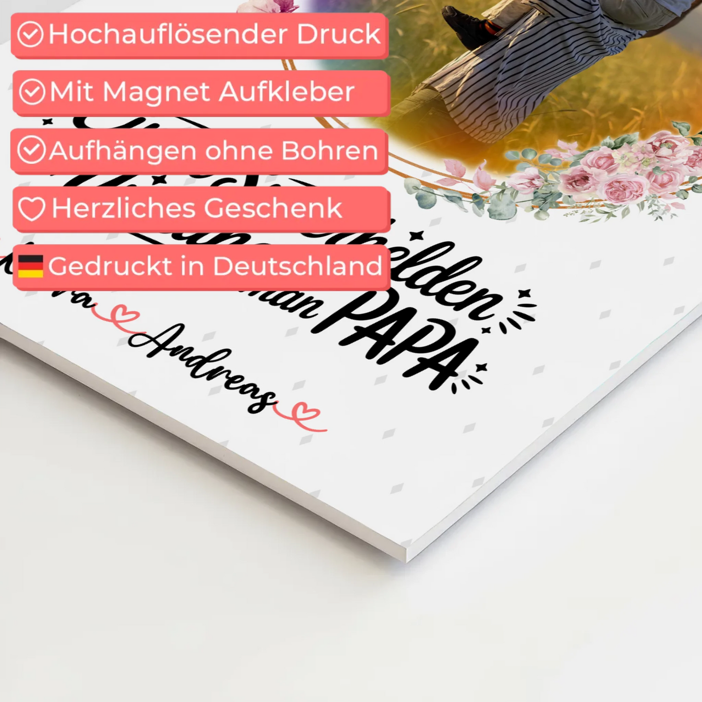 Fotoboard Magnet Poster personalisiert Mit Foto & Namen Eigener Spruch Bruder ist mein Held