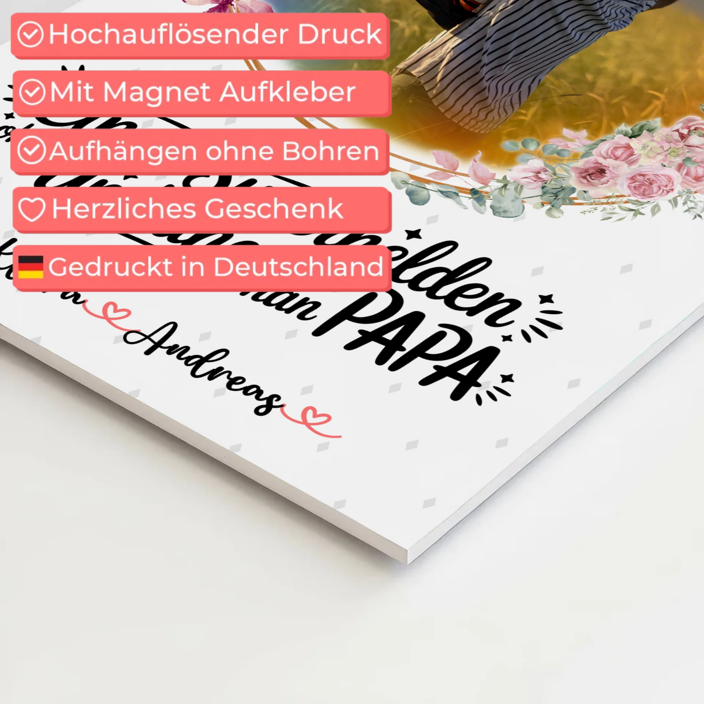 Fotoboard Magnet Poster personalisiert Mit Foto & Namen Eigener Spruch Bruder ist mein Held