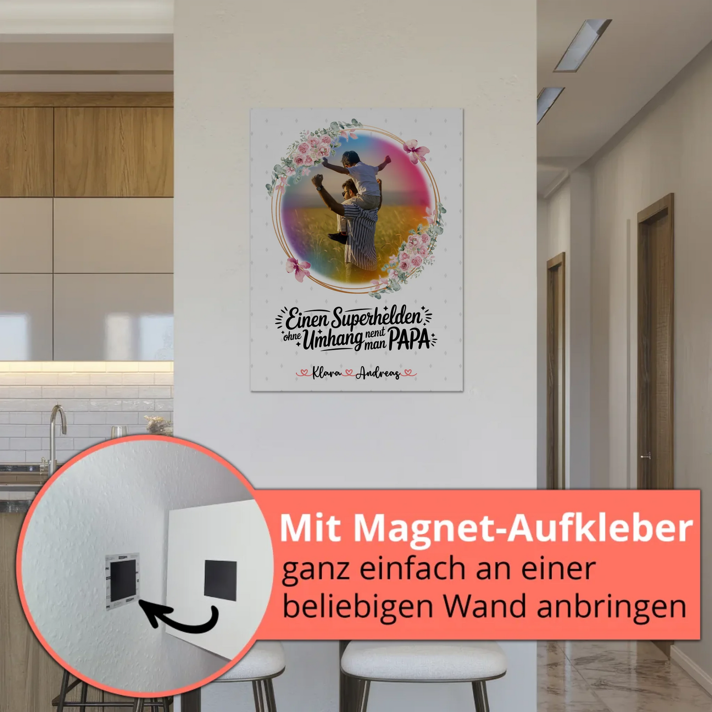 Fotoboard Magnet Poster personalisiert Mit Foto & Namen Eigener Spruch Bruder ist mein Held