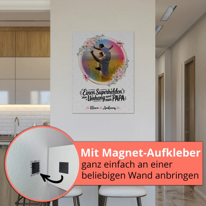 Fotoboard Magnet Poster personalisiert Mit Foto & Namen Eigener Spruch Bruder ist mein Held