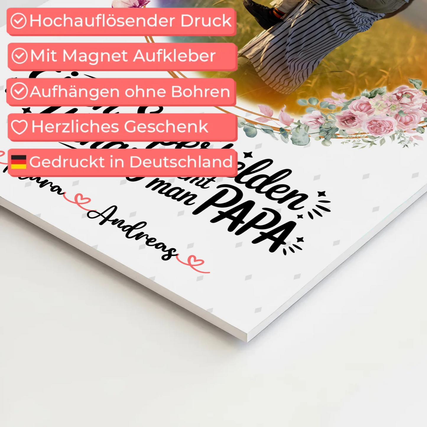 Fotoboard Magnet Poster personalisiert Mit Foto & Namen Eigener Spruch Bruder ist mein Held