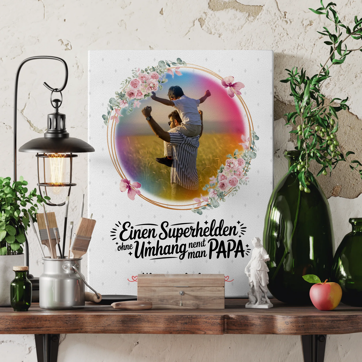 Leinwand Bild Bruder ist mein Held für Papa Mit Foto & Namen und Wunschtext