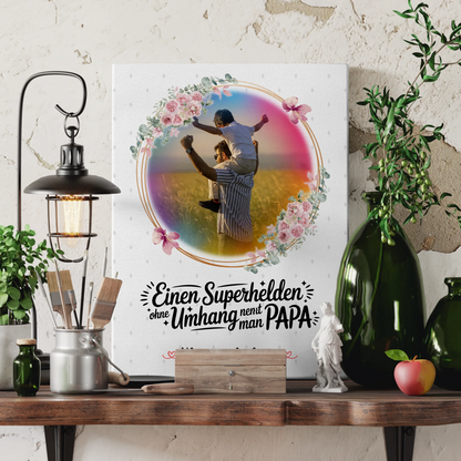 Leinwand Bild Bruder ist mein Held für Papa Mit Foto & Namen und Wunschtext