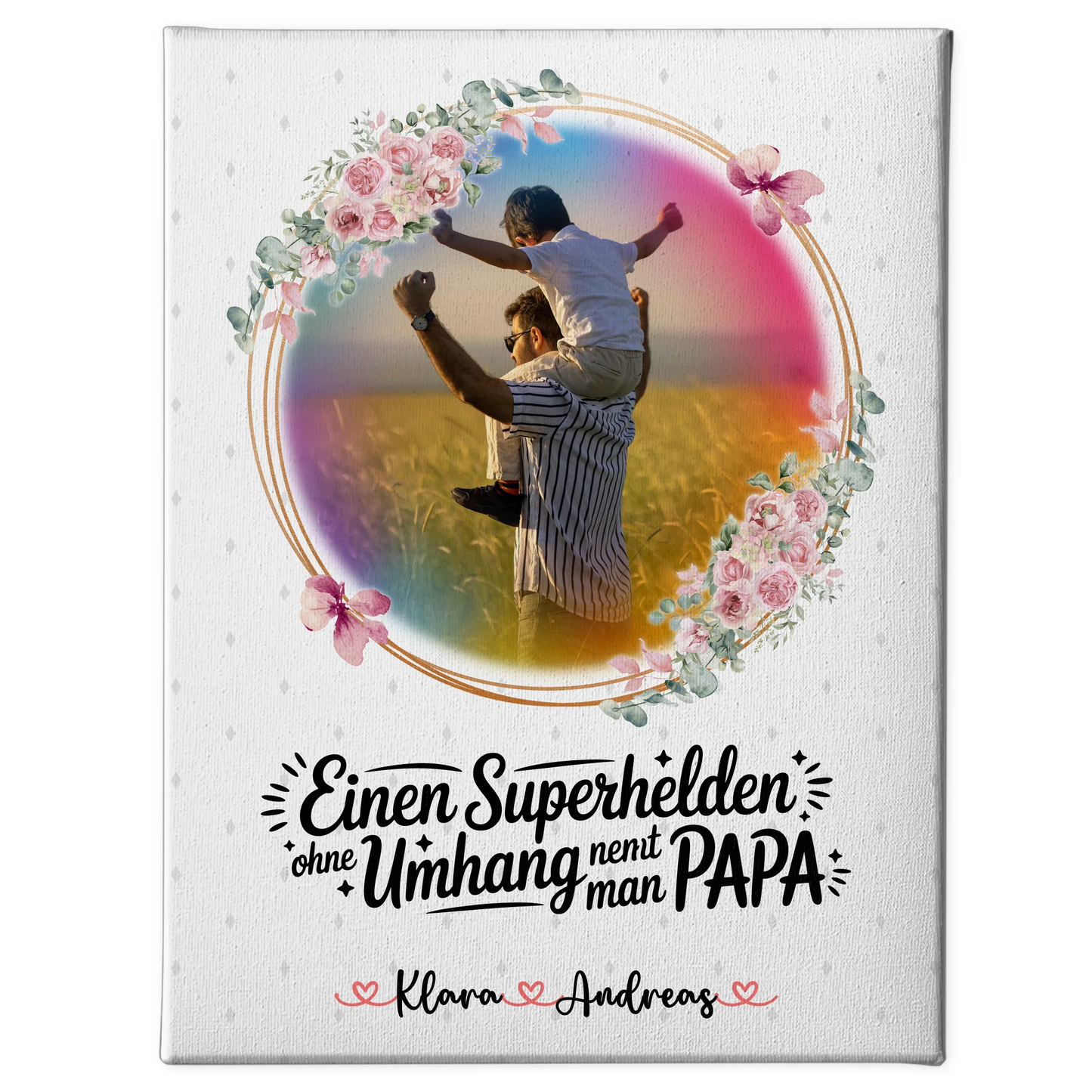 Leinwand Bild Bruder ist mein Held für Papa Mit Foto & Namen und Wunschtext