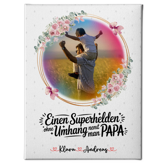 Leinwand Bild Bruder ist mein Held für Papa Mit Foto & Namen und Wunschtext