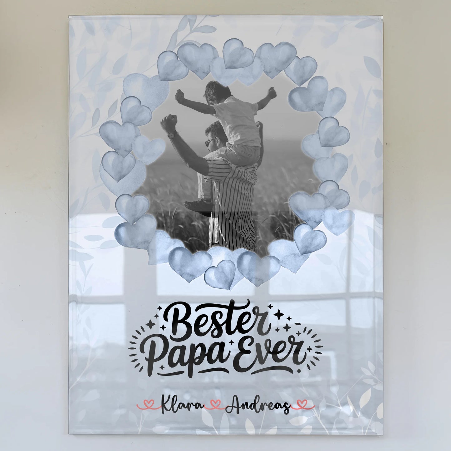 Personalisiertes Acryl Glas Bild Papa 10 Foto & Namen