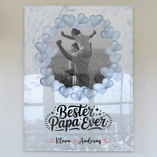 Personalisiertes Acryl Glas Bild Papa 10 Foto & Namen
