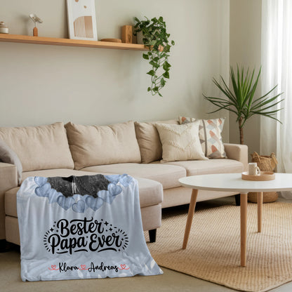 Personalisierte Decke Mann Bester Papa Ever 10 Foto & Namen