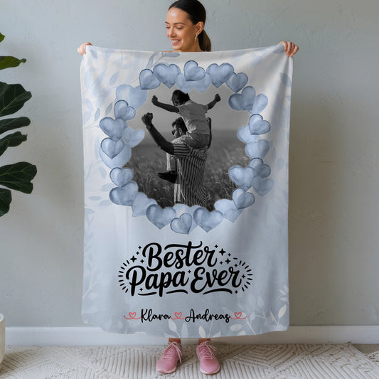 Personalisierte Decke Mann Bester Papa Ever 10 Foto & Namen