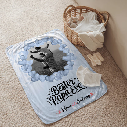 Personalisierte Decke Mann Bester Papa Ever 10 Foto & Namen