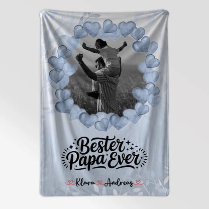 Personalisierte Decke Mann Bester Papa Ever 10 Foto & Namen