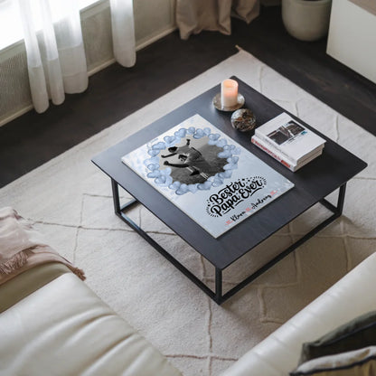 Magnet Wandbild Papa Black & White Foto, Namen & Spruch