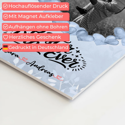 Magnet Wandbild Papa Black & White Foto, Namen & Spruch