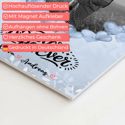 Magnet Wandbild Papa Black & White Foto, Namen & Spruch