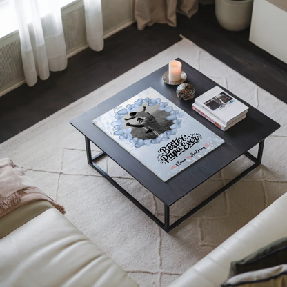 Magnet Wandbild Papa Black & White Foto, Namen & Spruch