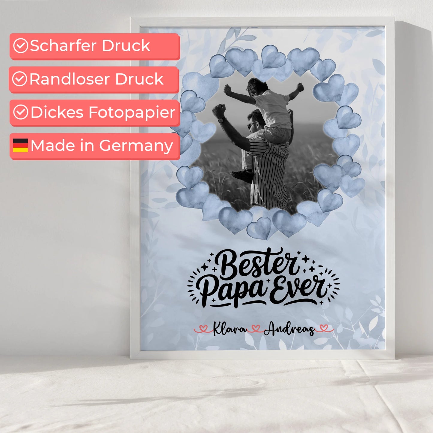 Poster Vatertag Bester Papa Ever 1 Foto & Namen