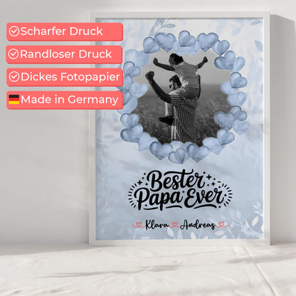 Poster Vatertag Bester Papa Ever 1 Foto & Namen