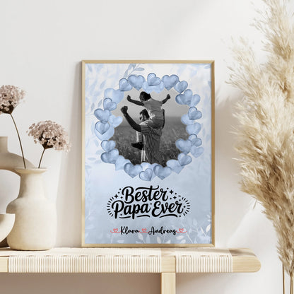 Poster Vatertag Bester Papa Ever 1 Foto & Namen