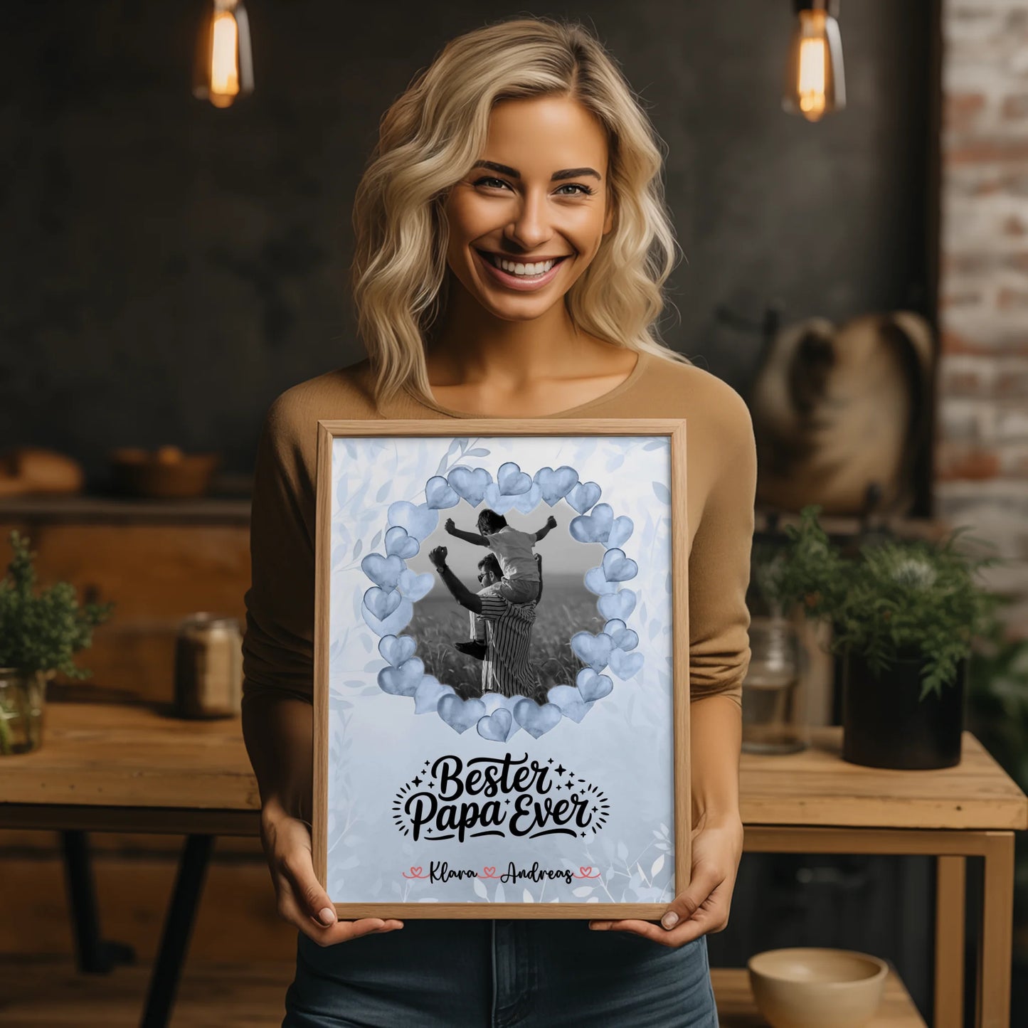 Poster Vatertag Bester Papa Ever 1 Foto & Namen