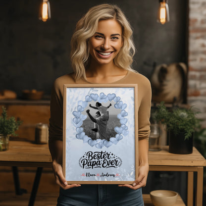 Poster Vatertag Bester Papa Ever 1 Foto & Namen