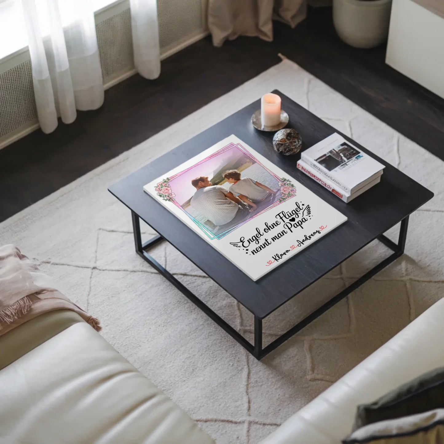 Fotoboard Magnet Wandbild Bruder ist ein Engel Papa mit Namen & Foto personalisierbar