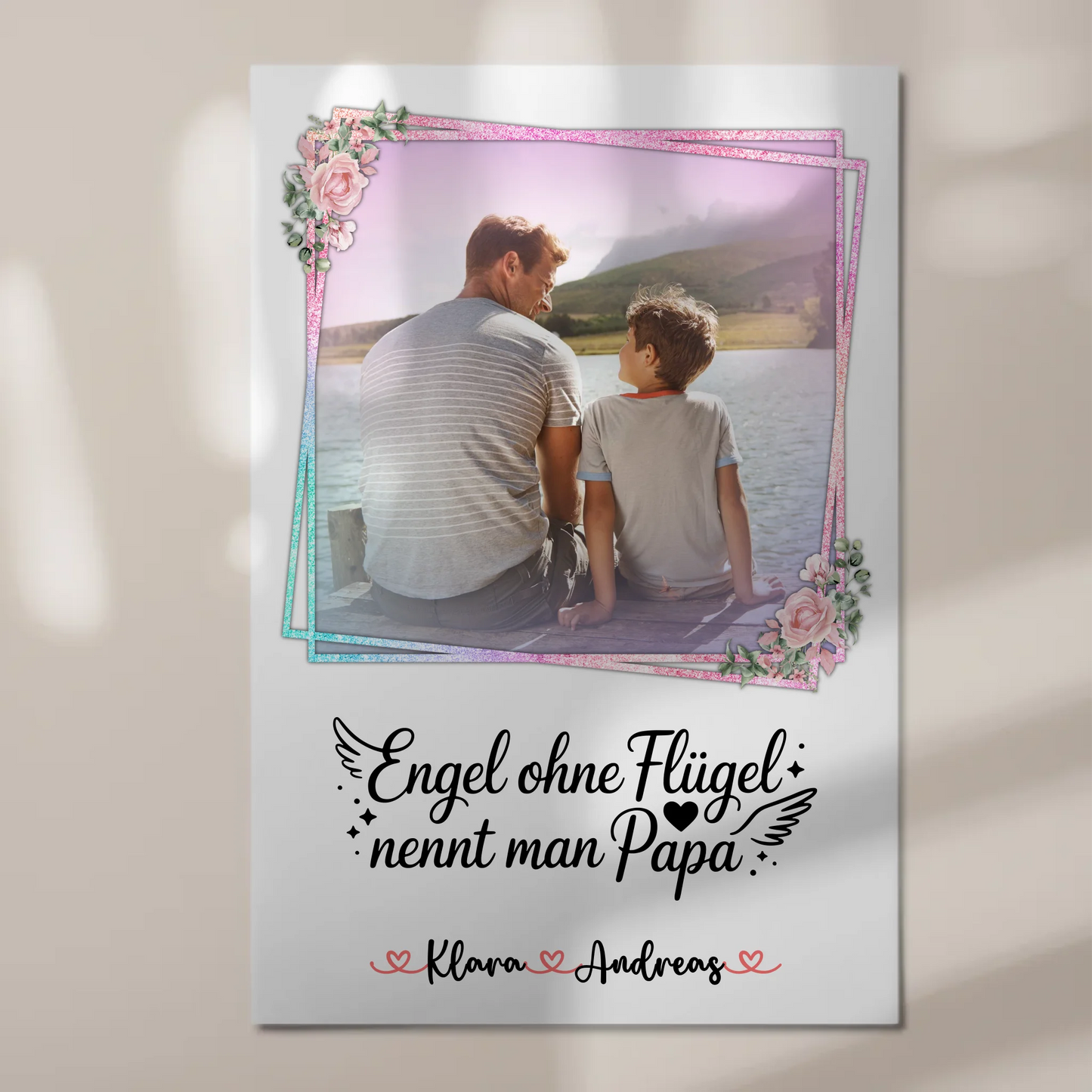 Fotoboard Magnet Wandbild Bruder ist ein Engel Papa mit Namen & Foto personalisierbar