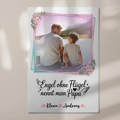 Fotoboard Magnet Wandbild Bruder ist ein Engel Papa mit Namen & Foto personalisierbar