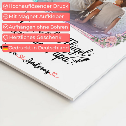 Fotoboard Magnet Wandbild Bruder ist ein Engel Papa mit Namen & Foto personalisierbar