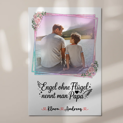 Fotoboard Magnet Wandbild Bruder ist ein Engel Papa mit Namen & Foto personalisierbar
