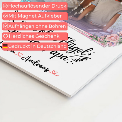 Fotoboard Magnet Wandbild Bruder ist ein Engel Papa mit Namen & Foto personalisierbar