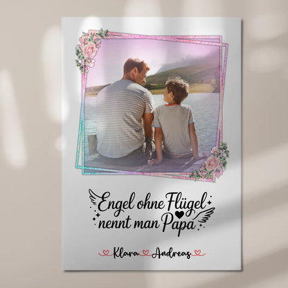 Fotoboard Magnet Wandbild Bruder ist ein Engel Papa mit Namen & Foto personalisierbar